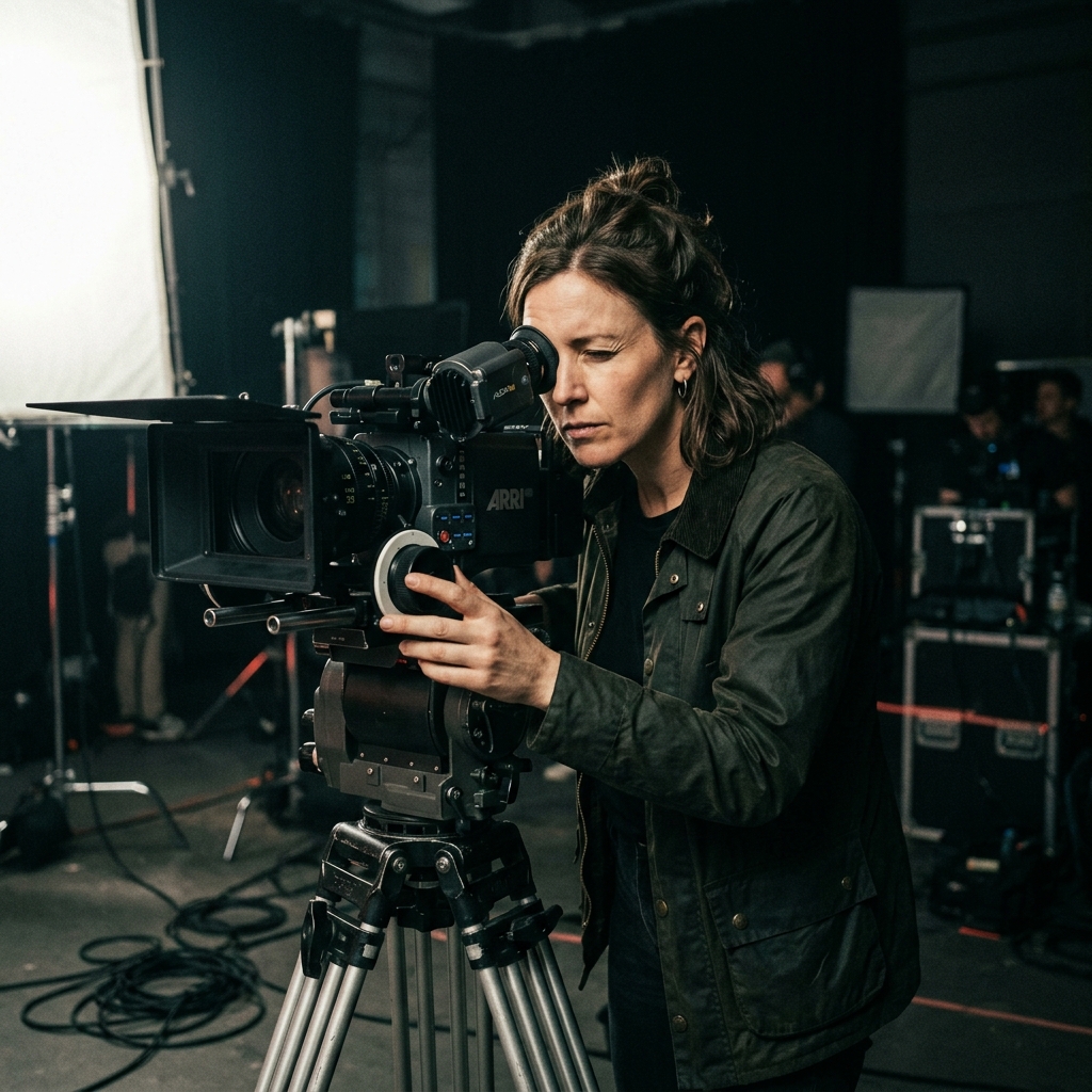 Manuela Caldara on set